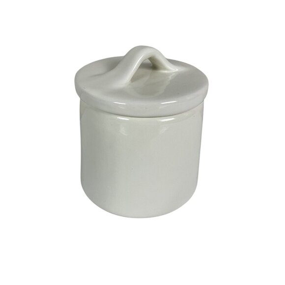 Pottery Barn Studio Barbara Eigen Stoneware Lidded Crock Sugar Bowl Cream - Picture 3 of 7